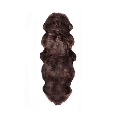 Palacedesigns 2 x 2 x 6 in. New Zealand Double Sheepskin Rug  Chocolate PA3090790